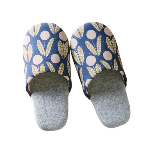 [ベルメゾン] スリッパ 室内 洗える しっかり仕様 ソフトスリッパ おはな（ネイビー） Mのサムネイル