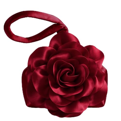 Image of BABEYOND Women's Flower Satin Evening Bags Triangle Clutch Purses