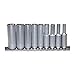 Teng Tools 9 Piece 1/4 Inch Drive Deep 6 Point Metric Socket Set (4mm - 13mm) - M1407, Silver