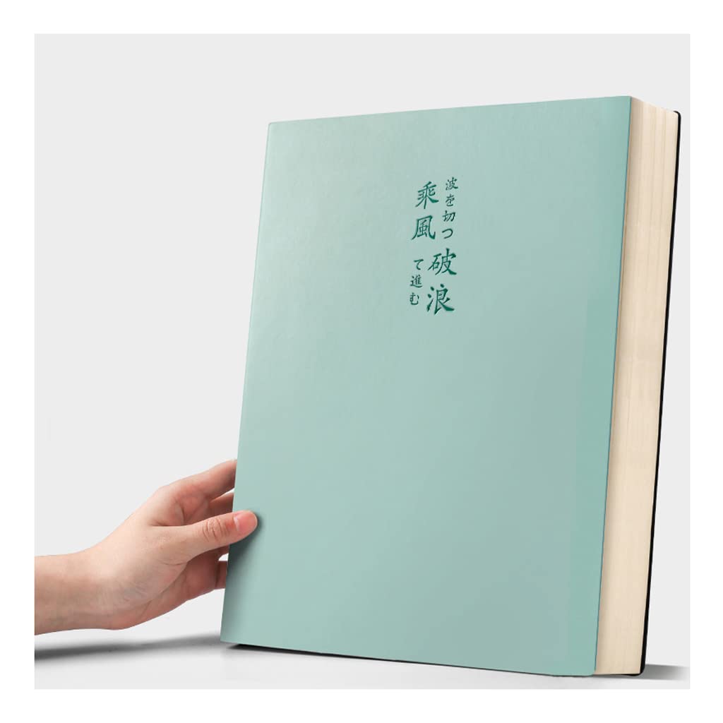 Blocco Note Super Spesso Studenti Quaderno di Carta a Righe creatività Cancelleria Quaderno con Copertina in PU Materiale Scolastico A4 Esercizio per Insegnanti (Verde A4)