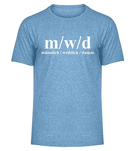 T-shirt mélangé pour homme bleu ciel chiné finitions soignées coupe ajustée taille M