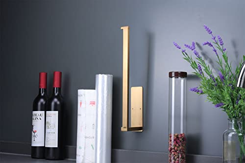 Vanloory Paper Towel Holder, Paper Towel Holder Under Cabinet Stainless Steel Paper Towel Rack Available In Adhesive And Screws, Paper Towel Dispenser For Kitchen, Bathroom (Brushed Gold, 13 Inch) #TOP6