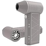 KESHIDA エアダスター 電動 ターボジェットファン 最新アップグレードX6 超強力回転速度130,000RPM 最大52m/sの圧倒的風力を提供 4段階の風力調整が可能 充電式 コンパクトミニジェット扇 小型 軽量 携帯に便利 内蔵300LM高亮度LED ほこりは无所遁形 大容量バッテリー搭載 多用途キーボード/エアコン/車内/BBQ送風機など(グレー X6)