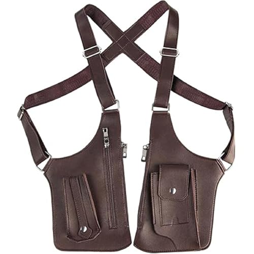 Heritage - Classic Shoulder Satchel, Underarm Shoulder Bag for Men, Adjustable Leather Armor Crossbody Pack Multi-Pocket (Brown)