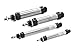Parker P1A-S016DS-0080 Stainless Steel Metric ISO Air Cylinder, Round Body, Double Acting, Universal, Cushioned, 16 mm Bore, 80 mm Stroke, 6 mm Rod OD, Port