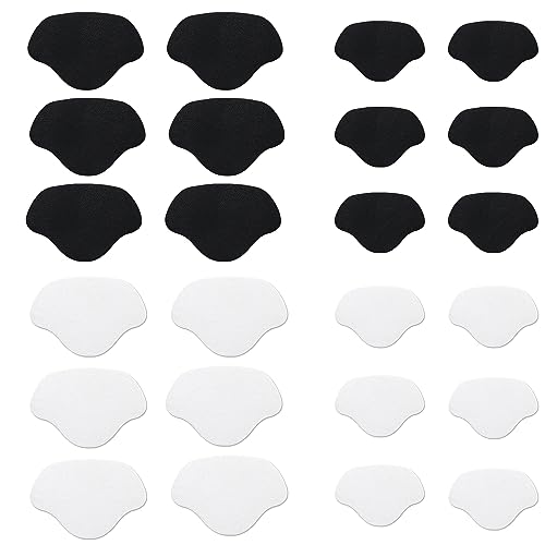 TRKETK 12 Pairs Shoe Hole Repair Patch, Self-Adhesive Shoe Heel Repair Patch for Most Types of Shoes Sports Shoes Heel Protection Shoe Hole Prevention Patch Large and Small(Black + White)