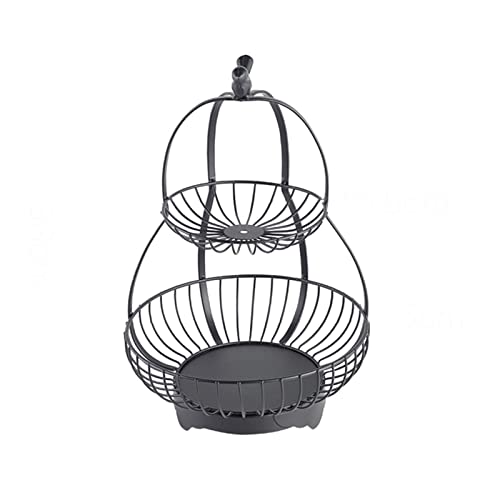 frutero Cesta de la cesta de la cesta de la cesta de la cesta de la copa de la fruta de 2 niveles Cesta de la fruta de la fruta del hogar Soporte de exhibición decorativo, tazón de múltiples propósito