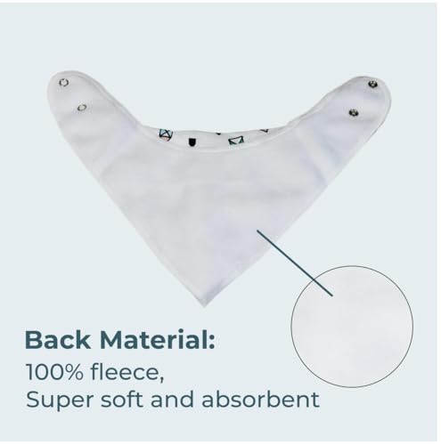 Kawaii Baby Essentials Bandana Bib Scarf Burp Cloth Feeding Teething Drooling 8-Pack (Blue Dream)4