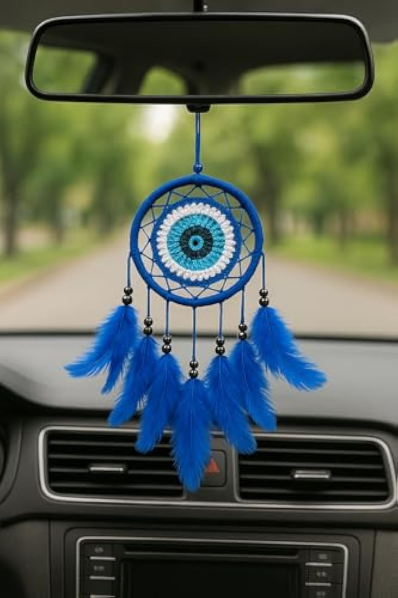 Evil Eye Dreamcatcher Dashboard Hanging for Car, Mini 3 inch