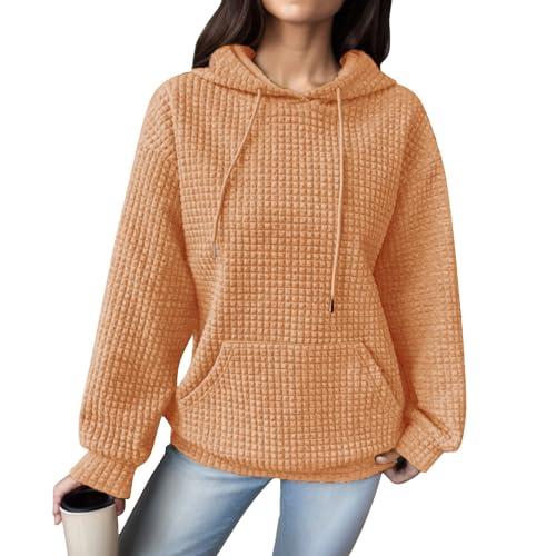 Sweats à capuche femme style épissé pull ample manches longues à poche