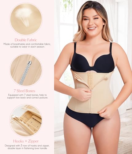 MERYOSZ Waist Trainer Corset Zipper Tummy Control Shapewear Breathable Waist Cincher for Women Body Shaper Sport Girdle2