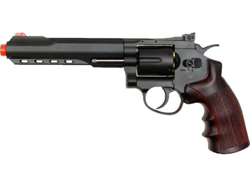 wg full metal 6 revolver co2 non-blowback airsoft pistol-black(Airsoft Gun)