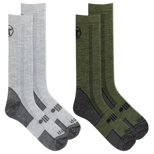 Jeep Men's Wool Blend Trail Crew Socks-2 Pair Pack-Breathable, Cushioned Comfort2