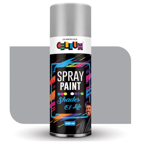 Image of CELLUX 2X Ultra Cover Super Zink Spray Paint|Diy, Quick Drying With Premium Gloss Finish For Metal, Wood, Wall & Other Surfaces- 400 Ml, Black