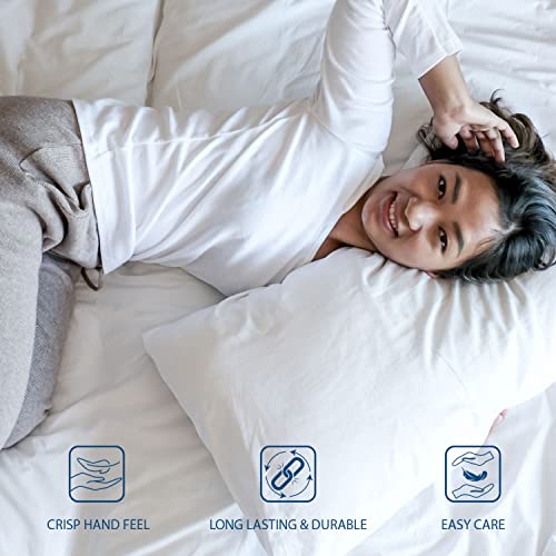 Sunday Home 100% Pure Cotton Percale Pillow Cases - White King Pillow Cases - Long Staple Combed Cotton Pillow Cases Breathable, Comfy And Crisp Percale - Oeko-Tex® Certified #TOP3