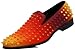 USOP Men's Fashion Spike Gradient Dress Loafers Slip On Shoes Classic Tuxedo Dress Shoes (12 D(M) US, Orange)