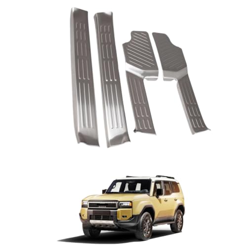 Cytovora ランクル250適用 for Land Cruiser-250 トヨタ ランドクルーザーLC250向け サイドステップカバー 外装カスタム ガーニッシュ ステップガード キッキングプレート ガーニッシュ スカッフプレート (シルバー、インナ