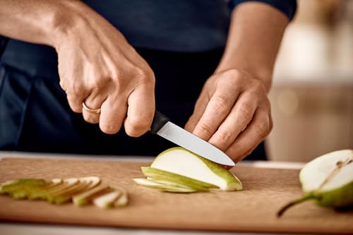 Image of Victorinox , 6.7603.B, Swiss Classic, 2-Piece Vegetable Knife Set, Extra Sharp Blade, Straight Cut, 8 cm, Sturdy Plastic Handle, Black, Made in Switzerland, Dishwasher Safe