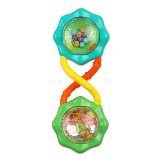 Bright Starts, Juguete sonajero y agitador sin BPA, verde, a partir de 3 meses
