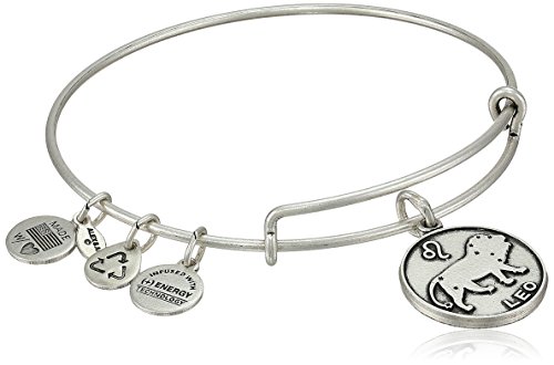 Alex and Ani Leo II Expandable Rafaelian Silver-Tone Wire Bangle Bracelet, 7.25