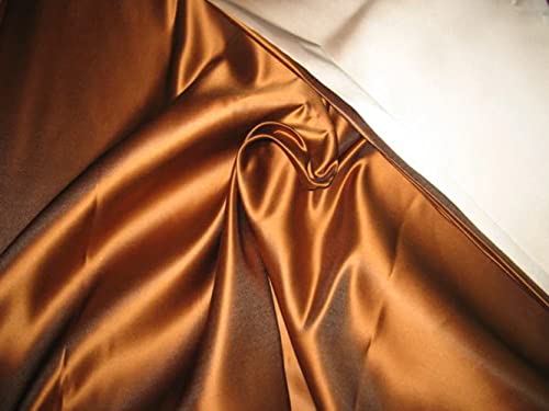 Tissu satiné néerlandais d'exception couleur bronzée pour haute couture 66 mommes