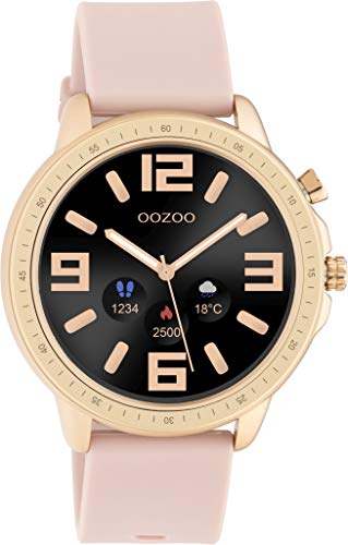Oozoo,Montre connectée unisexe avec bracelet en silicone 45 mm,Moniteur de la pression artérielle et de l'oxygène sanguin,Cadrans sélectionnables,Tracker de sommeil Cover