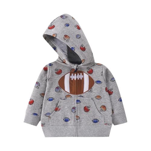 Kids Toddler Cute Graphic Full Zip Hoodie Sweatshirt Casual Long Sleeve Outwear Jacket with Pockets for Boys Girls 1-3 Years