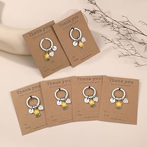 Teacher appreciation gifts in bulk flower intial keychain teacher personalized gifts  urban country home decor