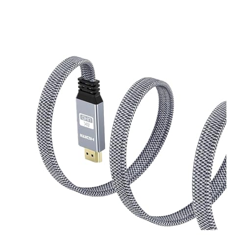 Compatible Con MIZIQIER, Cable HDMI 2.1 Plano, 8K60Hz, 4K120Hz, 144Hz, 48Gbps, EARC, HDCP, HDR For HDTV, Portátil, Proyector Y PS5.(15FT-5M-197inch)