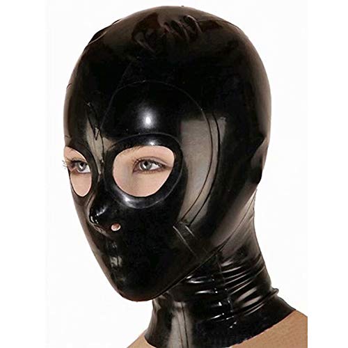 Máscara de látex realista BD53 en color negro con capucha para cosplay talla S