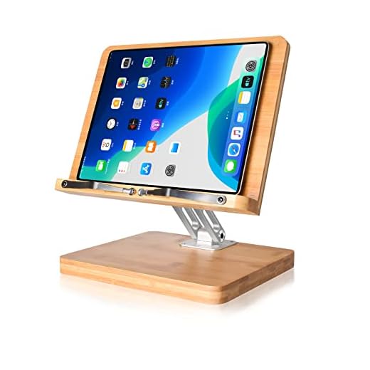 Book Stand,wishacc Book Holder for Reading,Cookbook Holder and Stands Page Paper Clips Ergonomic Multi Heights Angles for Books Laptop Textbook Recipe Document