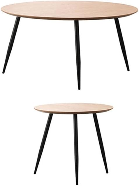 RYSLUX Bedside Cabinet, Nordic Coffee Tables Small Apartment Sofa Corner Small Wood Tea Table Balcony Iron Round Table Combination (Color : Picture Color, Size : One Size)