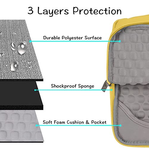 Image of MOSISO Laptop Case 13 inch, 13 inch Laptop Sleeve with Handle Compatible with MacBook Air 13 M4 M3 M2 M1 2025-2018 / Pro 13 M2 M1 2025-2016, Polyester Multifunctional Computer Bag, Yellow