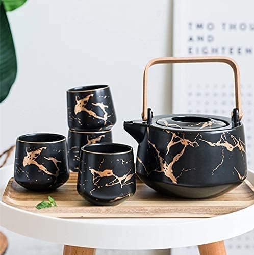 ティーカップ ホームティーケトル 日本製陶器ティーポットセット 手作り陶器ティーポットセット 日本酒カップ ティーセット 大理石模様