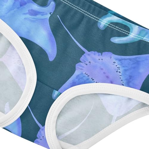 Cotton Girls Underwear Toddler Blue Manta Rays Jellyfish Girl Panties Cute Fun Briefs Kids Undies 2t4