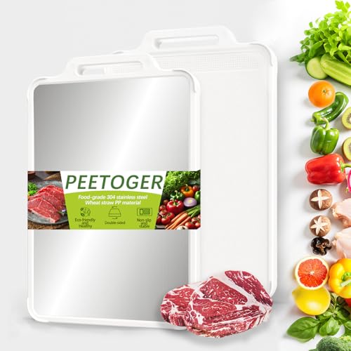 Tabla de cortar rectangular de acero inoxidable PEETOGER miniatura 1