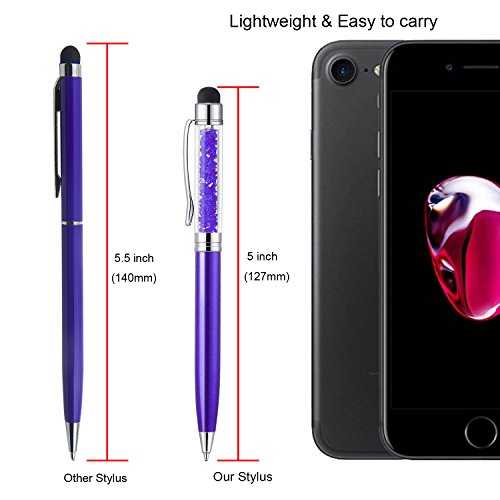 Besgoods 2-In-1 Touch Screen Stylus Pen For All Capacitive Touch Screen Device, Blue/Green/White/Orange/Rose/Purple, Pack Of 6 (4074215) #TOP5