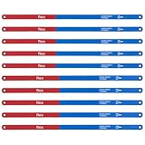 10 PCS Hacksaw Blade 24 and 18 TPI Hack Saw Blades 12 Inch for Metal High Speed Hacksaw Replacement Blades for Cutting Steel Wire, Wood, Piping and Other Materials (5 Pack Each)