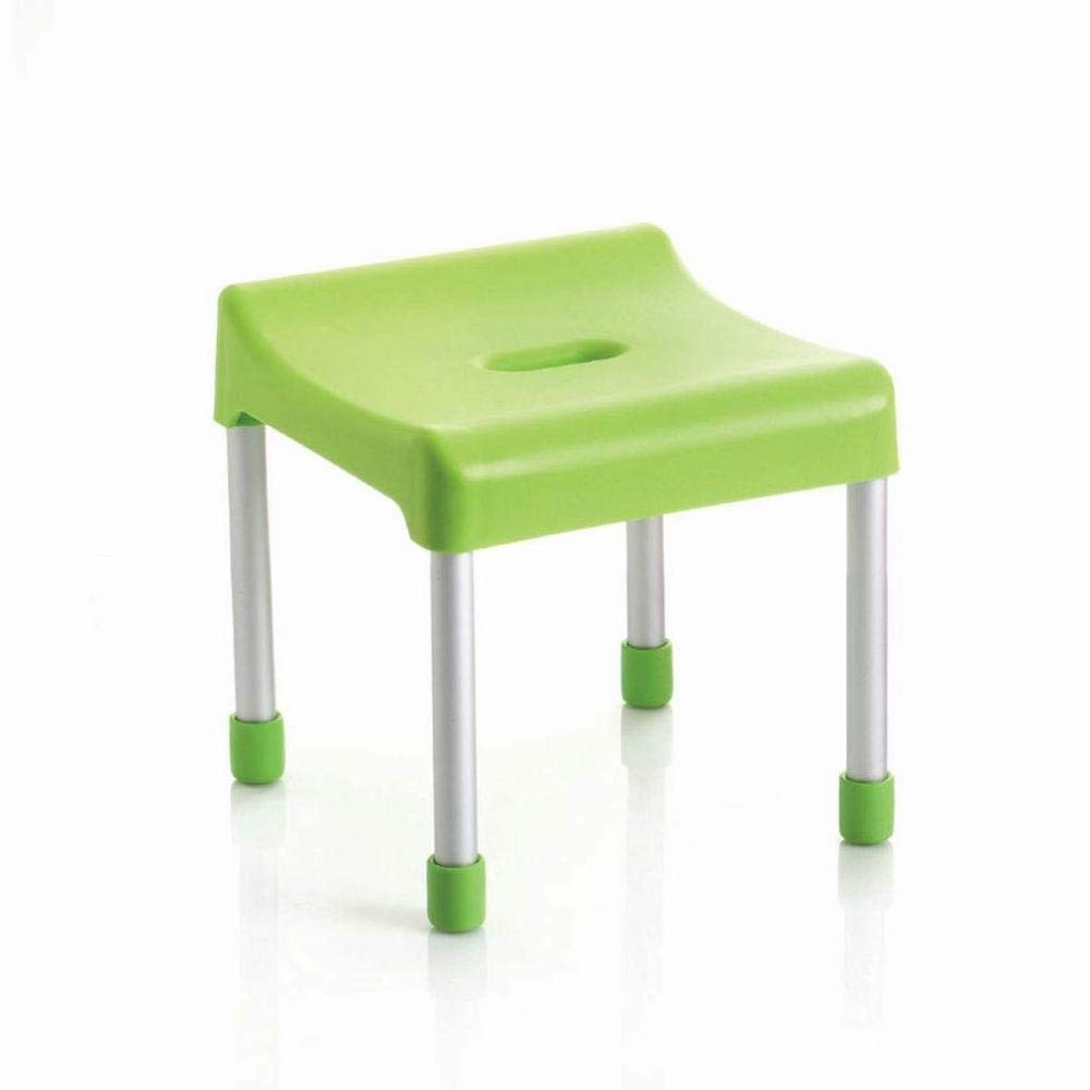 Taburete de plástico y metal para pesca banco verde de camping y terraza