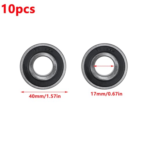 Image of Antrader 6203-2RS 17 x 40 x 12mm Double Sealed Deep Groove Ball Bearings,10Pcs
