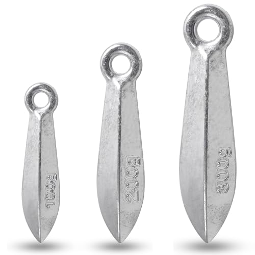 Bank Sinkers Fishing Weights Saltwater Surf Fishing Weights Catfish Bullet Sinker Weights for Ocean Surf Fishing Bottom Rigs Catfishing Gear Tackle