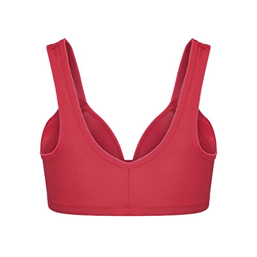 Women's Front Closure Bras No Underwire Push Up Bra One-Piece T-Shirt Bra Everyday Underwear Red #TOP3