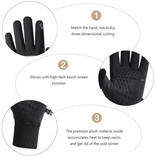 Wakauto Luvas de inverno impermeáveis para homens e mulheres, luvas de inverno com tela sensível ao