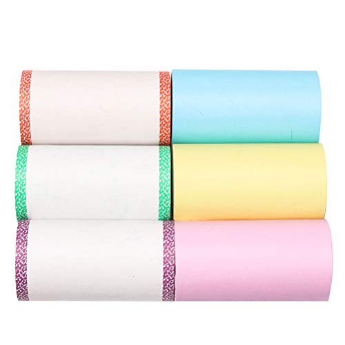 6 rollos de papel térmico, 57 mm × 30 mm, 6 colores, para impresora portátil