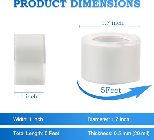 Image of Self Fusing Silicone Tape 1 in x 5' White Waterproof Rubber Leak Proof Sealing Tape Silicone Rubber Self-amalgamating Tape for Emergency Hot and Cold Water Pipe Repairs and Tool Fixation
