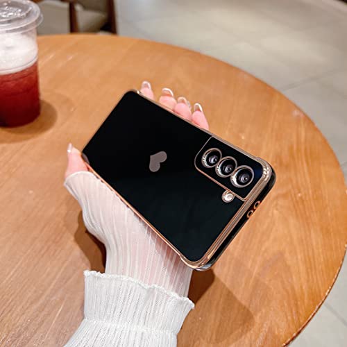 LSOUGUK Compatible with Samsung Galaxy S21 5G Case,Love Heart Pattern Electroplated Design Soft TPU Shockproof Protective Phone Case Full Camera Lens Protection Cover for Samsung Galaxy S21 5G-Black LSOUGUK Compatible with Samsung Galaxy S21 5G Case,Love Heart Pattern Electroplated Design Soft TPU Shockproof Protective Phone Case Full Camera Lens Protection Cover for Samsung Galaxy S21 5G-Black