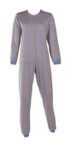 Emy Confezioni Pigiama Intero Donna Uomo - Pigiama Sanitario per Anziani con Cerniera Posteriore Pigiama Intero Anziano in Cotone 100% Italy (IT, Testo, XL, Circle Beige)