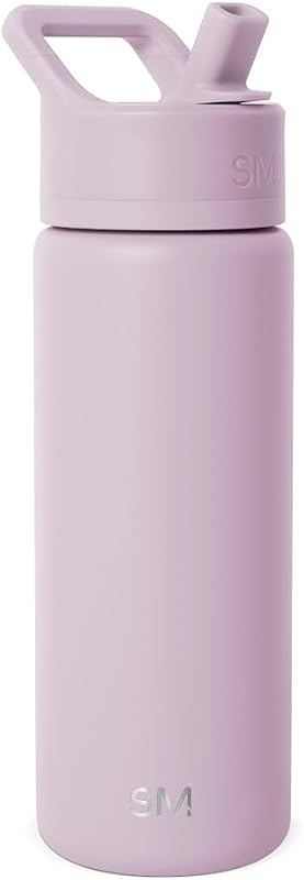 Simple Modern Insulated Water Bottle with Straw | 18oz | Lavender | Summit Stainless Steel Water Bottles, Metal Cup | Leak Proof for School, Gym, Travel, Sports | Lavender Mist