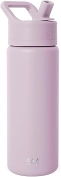 Simple Modern Kids Water Bottle with Straw Lid Vacuum Insulated Stainless Steel Metal Thermos Bottles | Reusable Leak Proof BPA-Free Flask for School | Summit Collection | 18oz, Lavender Mist