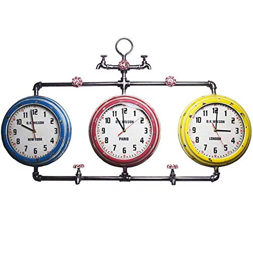OH Metal Artwork Metal Wall Art, Iron Faucet Pipe Wall Decoration, European Ktv Bar Restaurant Decoration Wall Clock,Yellow, Blue and Red,100X65X5Cm Ready to Hang Fashion steampunk buy now online OH Metal Artwork Metal Wall Art, Iron Faucet Pipe Wall Decoration, European Ktv Bar Restaurant Decoration Wall Clock,Yellow, Blue and Red,100X65X5Cm Ready to Hang Fashion steampunk buy now online